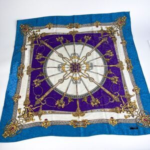 LESLIE FAY Vintage Scarf Polyester 29” Square Beautiful Bright Colors Tassels